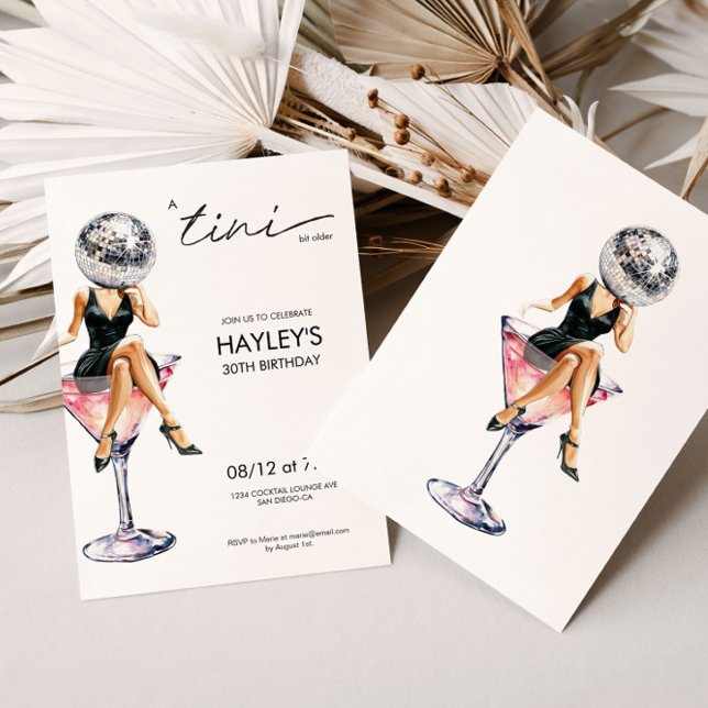 Invitación Un bit Tini mayor Disco Martini Cumpleaños (Subido por el creador)