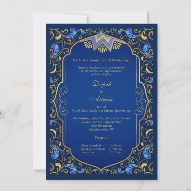 Invitación Un Boda de asuntos reales (Anverso)