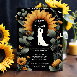 Invitación Un Boda de girasol de jardín rústico y vegetación