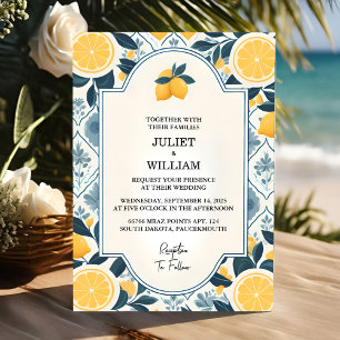 Invitación Un Boda de limón limón limón limón de arca