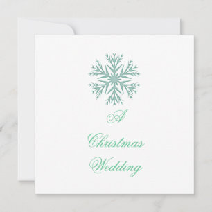 Invitación "Un Boda de Navidades" - Copo de nieve [verde azul