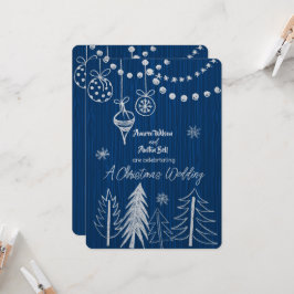 Invitación Un Boda De Navidades Llama Blanca Diseña Un Azul