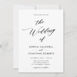 Invitación Un Boda elegante de caligrafía negra