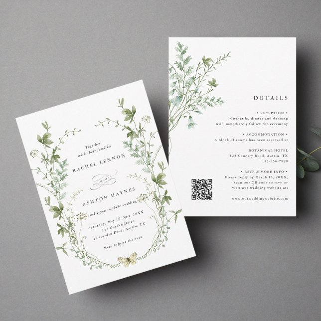 Invitación Un Boda Elegante De Flor Silvestre (Subido por el creador)