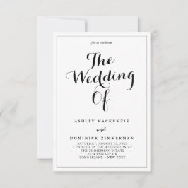 Invitación Un Boda Minimalista elegante de RSVP