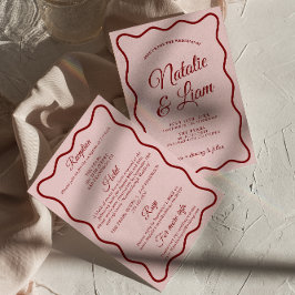 Invitación Un Boda Retro Funky Moderno Y Colorido