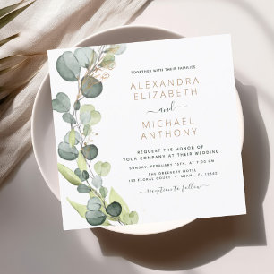 Invitación Un Boda rústico de eucalipto verde