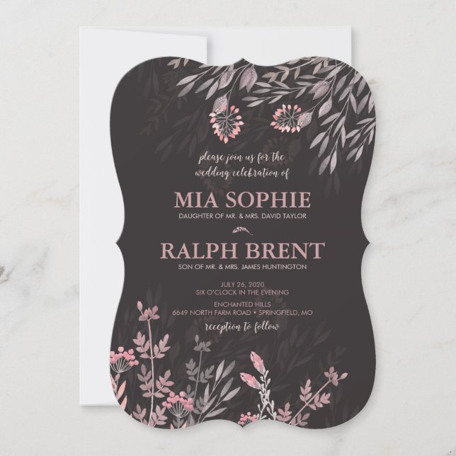 Invitación Un Boda soñador de la noche de verano (Anverso)