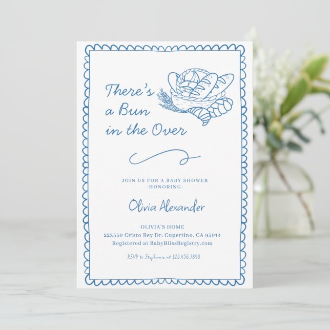 Invitación Un bollo en el Baby Shower de los cuervos (Anverso de pie)