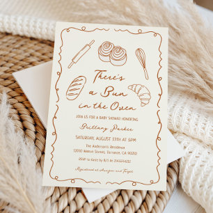 Invitación Un bollo en el Baby Shower del pan de la panadería