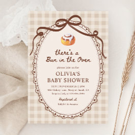 Invitación Un bollo en el Baby Shower Oven Gingham Bakery