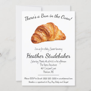 Invitación Un bollo en el horno, el Baby Shower croissant