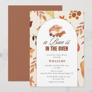 Invitación Un bollo está en el Baby Shower de Oven Fall
