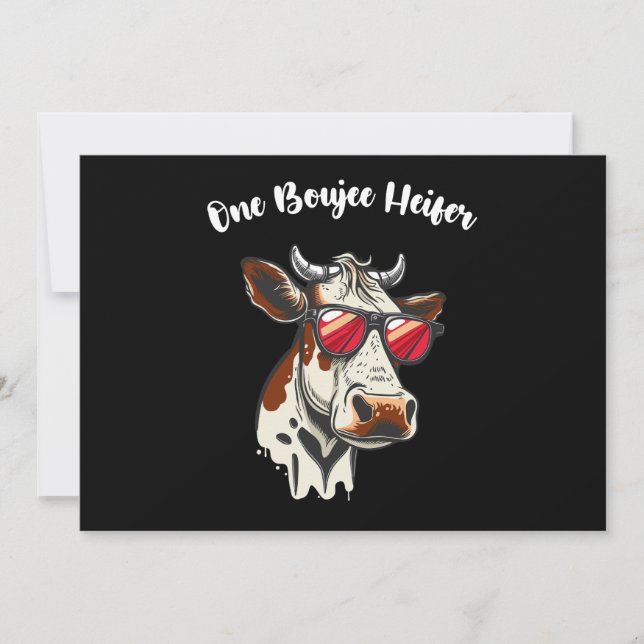 Invitación Un Boujee Heifer Funny Cow Vintage Retro (Anverso)