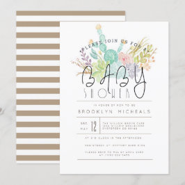 Invitación Un Bouquet delicioso | Baby Shower acuarela