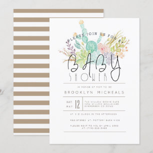 Invitación Un Bouquet delicioso   Baby Shower acuarela