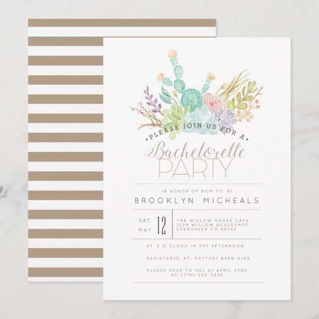 Invitación Un Bouquet delicioso | Fiesta de Bachelorette Wate (Anverso / Reverso)