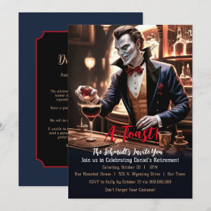 Invitación "Un brindis de jubilación, fiesta temática de vamp