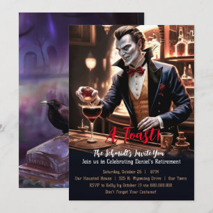 Invitación "Un brindis de jubilación, fiesta temática de vamp