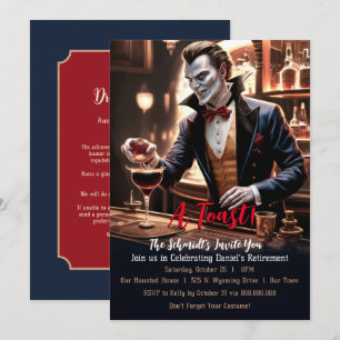 Invitación "Un brindis de jubilación, fiesta temática de vamp