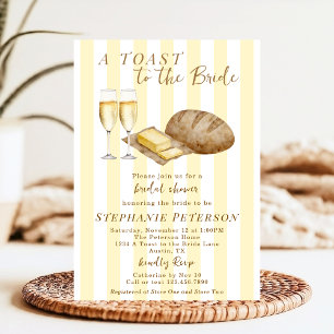 Invitación Un brindis por la novia Pan y Mantequilla Desayuno