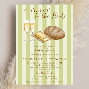 Invitación Un Brindis Por La Novia Salvia Mantequilla Baby Sh
