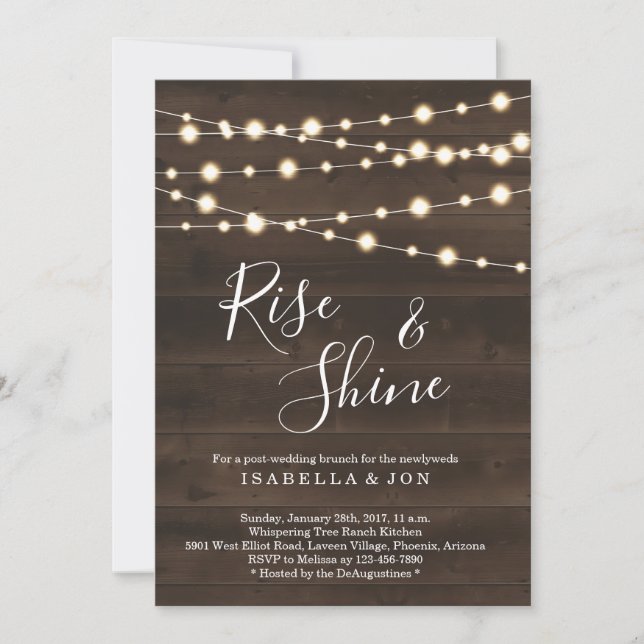 Invitación Un brunch ruso post Boda después (Anverso)