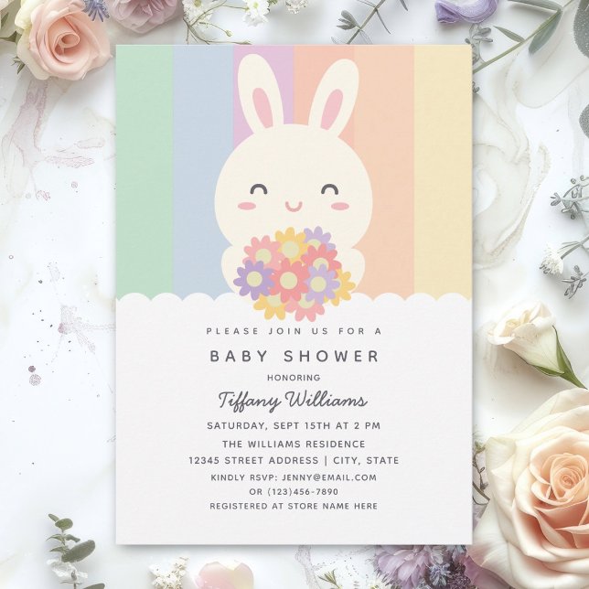 Invitación Un buen conejo está en camino Chica Baby Shower (Subido por el creador)