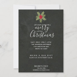 Invitación Un buen Fiesta de Navidades Holly y Slate