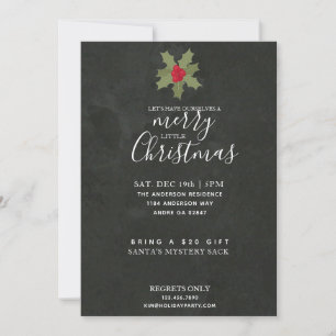 Invitación Un buen Fiesta de Navidades Holly y Slate