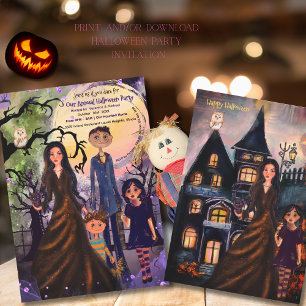 Invitación Un buen momento para la familia - Feliz Halloween