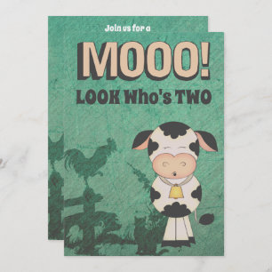 Invitación ¡Un buen MOOO Retro! Mira quién es el cumpleaños d