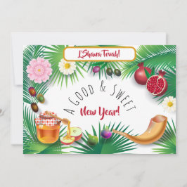 Invitación ¡Un buen y dulce Año Nuevo! Holiday Rosh Hashanah