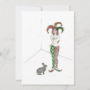 Invitación Un bufón y un conejo 