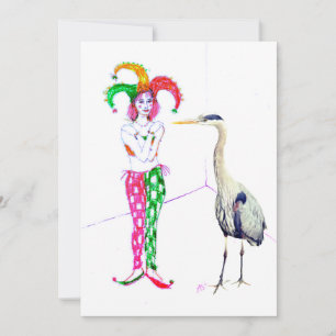 Invitación Un bufón y una garza azul