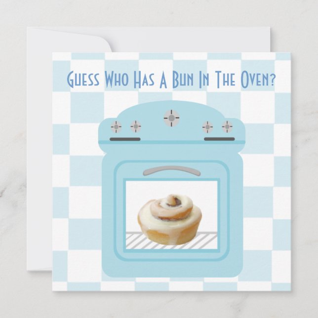 Invitación Un Bun En El Horno Baby Boy Blue Baby Shower (Anverso)