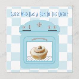 Invitación Un Bun En El Horno Baby Boy Blue Baby Shower