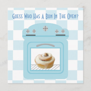 Invitación Un Bun En El Horno Baby Boy Blue Baby Shower