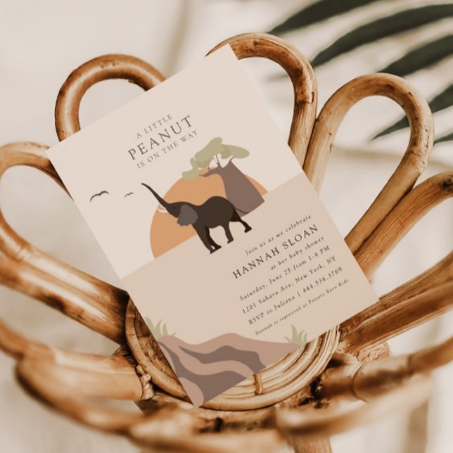 Invitación Un cacahuete | Baby Shower del desierto del Safari (Subido por el creador)