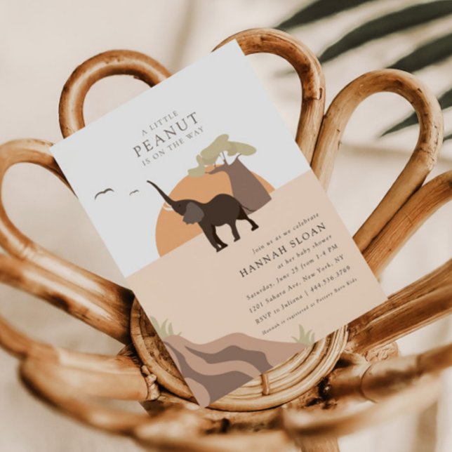 Invitación Un cacahuete | Baby Shower del desierto del Safari (Subido por el creador)