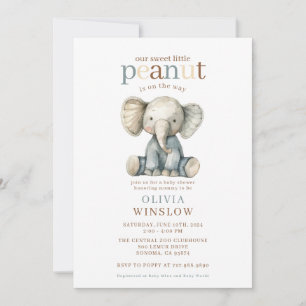 Invitación Un cacahuete en el camino del elefante Baby Shower