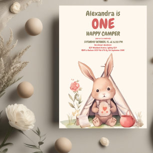Invitación Un campamento feliz el primer cumpleaños