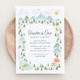 Invitación Un Camper Feliz Primer Cumpleaños