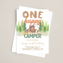 Invitación Un Camper Feliz Woodland