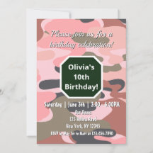 Un camuflaje lindo, rosa y verde, un simple cumple