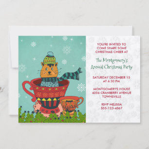 Invitación Un capataz gato gatito sentado en un Fiesta de nav