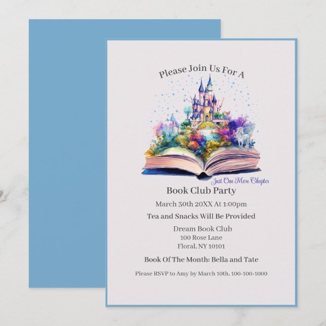 Invitación Un capítulo más - Club de lectura (Anverso / Reverso)