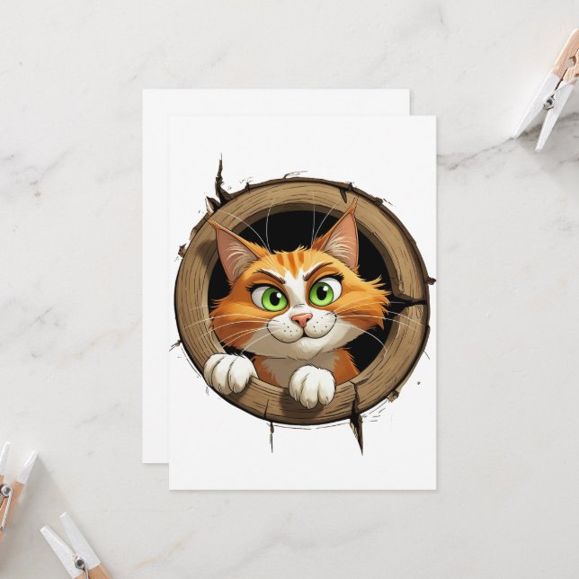 Invitación Un capo Personalizado caprichoso con ojos verdes b (Anverso/Reverso In Situ)