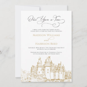 Invitación Un Castillo Elegante Una Vez Antes Un Boda De Cuen