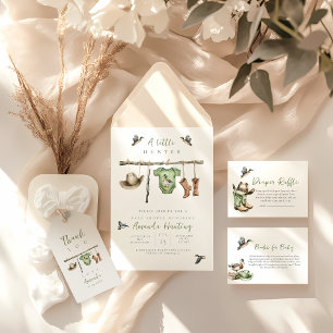 Invitación Un cazador está en camino a la ducha de bebé